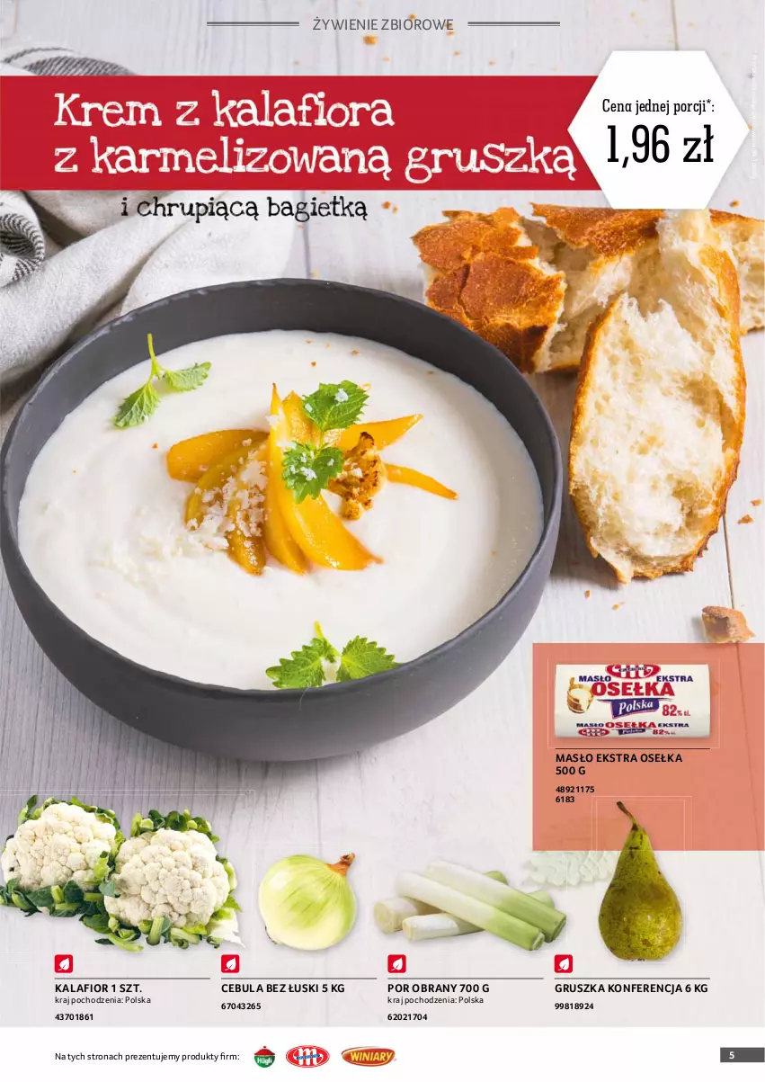 Gazetka promocyjna Selgros - Oferta gastronomiczna - ważna 24.06 do 07.07.2021 - strona 5 - produkty: Cebula, Kalafior, Kosz, Masło, Por