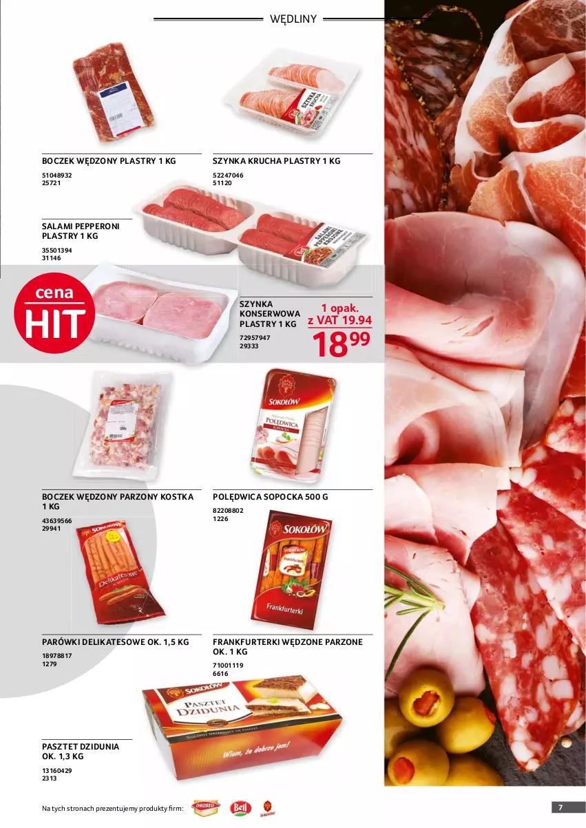 Gazetka promocyjna Selgros - Oferta gastronomiczna - ważna 24.06 do 07.07.2021 - strona 7 - produkty: Boczek, Frankfurterki, Parówki, Pasztet, Polędwica, Salami, Ser, Szynka, Szynka konserwowa