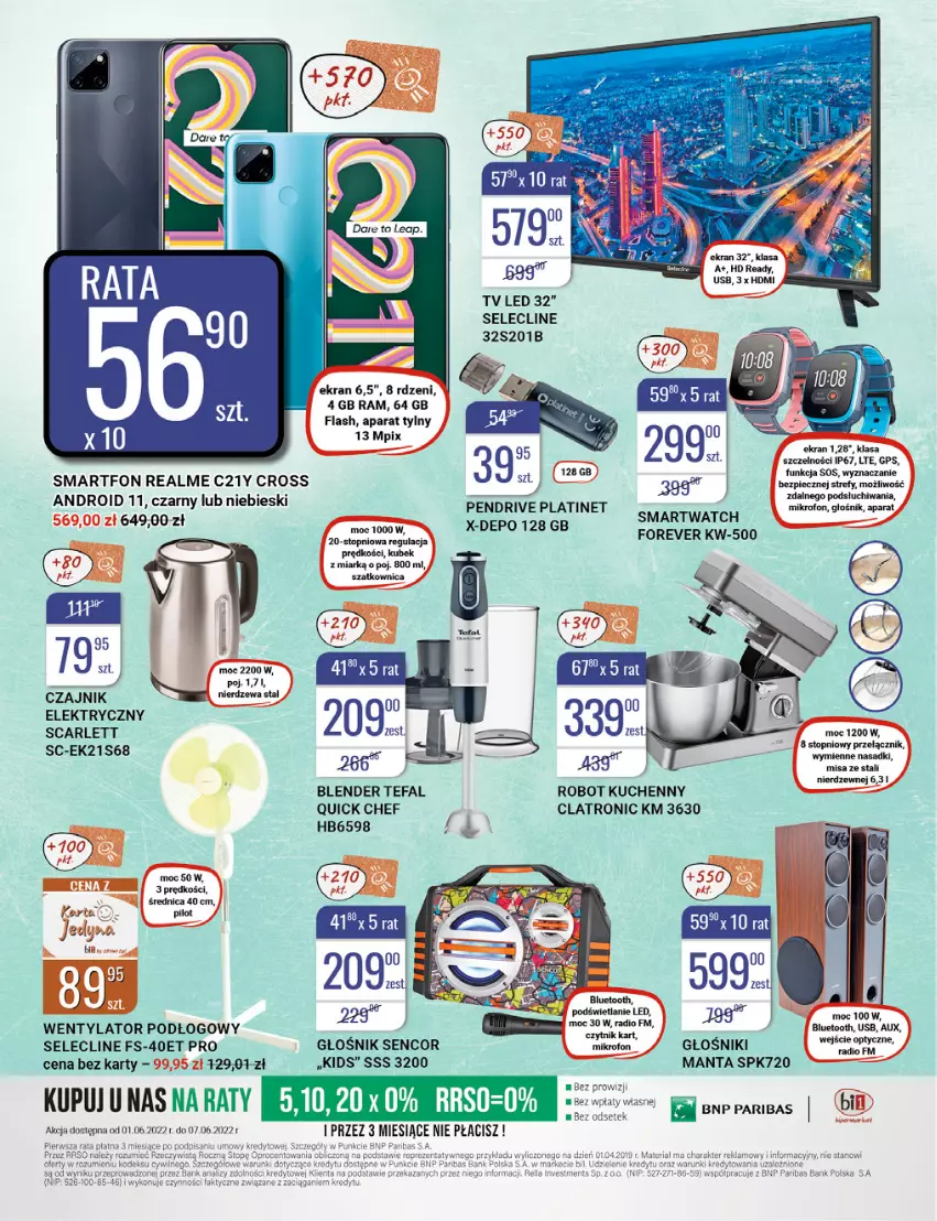 Gazetka promocyjna Bi1 - Wakacyjne pragnienie - ważna 01.06 do 07.06.2022 - strona 18 - produkty: Blender, Clin, Czajnik, Fa, Głośnik, K2, Kubek, Manta, Mikrofon, Pendrive, Piec, PLATINET, Robot, Sencor, Smartfon, Smartwatch, Sos, Szatkownica, Tefal, Top