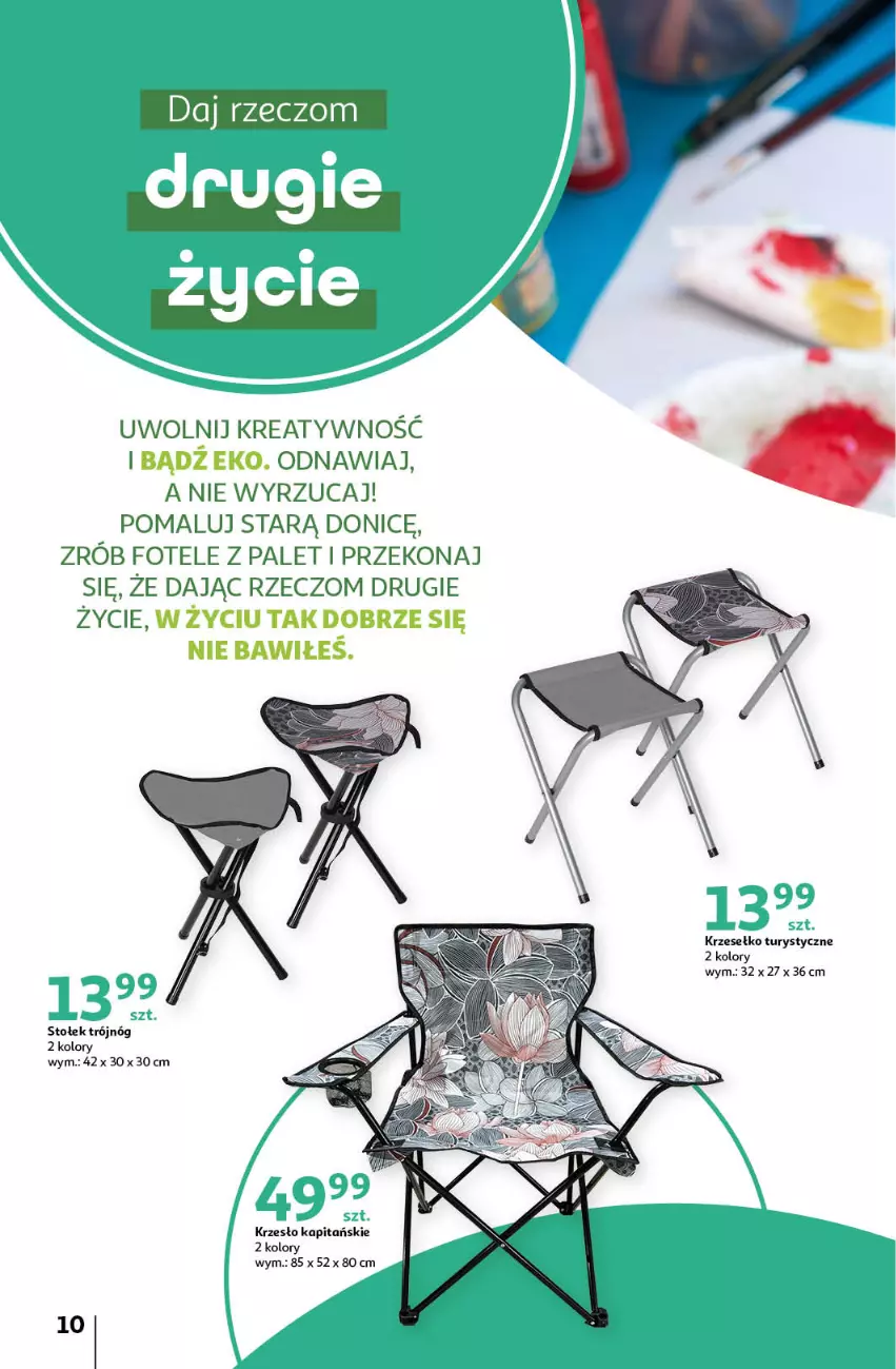 Gazetka promocyjna Auchan - Gazetka Piękno wokół Twojego domu Hipermarket Auchan - ważna 04.04 do 15.05.2024 - strona 10 - produkty: Fotel, Krzesło, Stołek