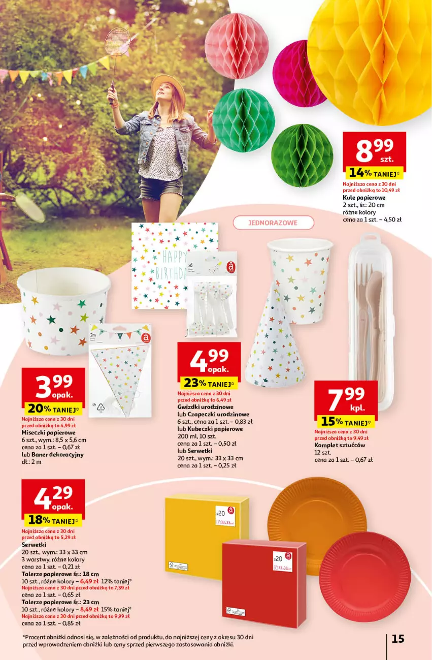 Gazetka promocyjna Auchan - Gazetka Piękno wokół Twojego domu Hipermarket Auchan - ważna 04.04 do 15.05.2024 - strona 15 - produkty: Papier, Ser, Serwetki, Talerz