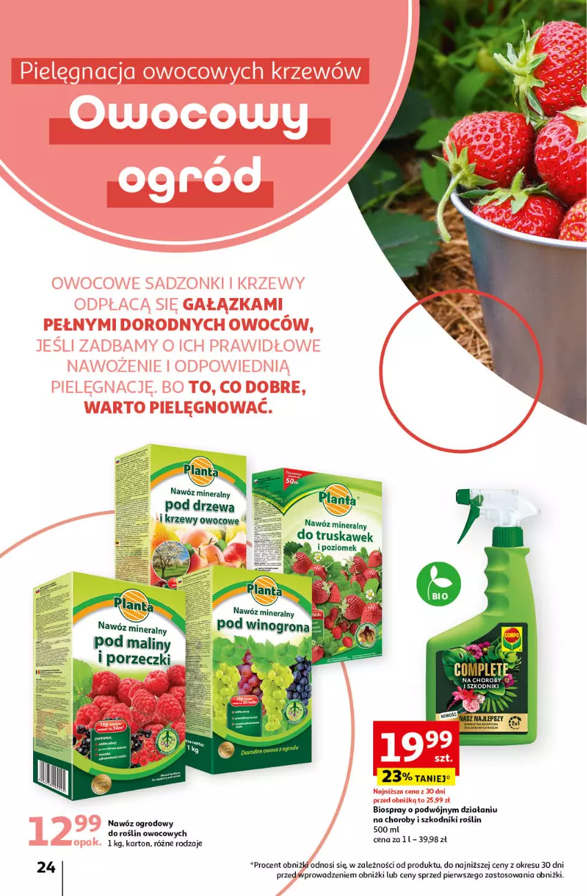 Gazetka promocyjna Auchan - Gazetka Piękno wokół Twojego domu Hipermarket Auchan - ważna 04.04 do 15.05.2024 - strona 24 - produkty: Maliny, Nawóz, Por, Wino, Winogrona