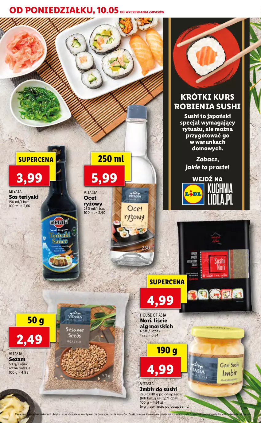 Gazetka promocyjna Lidl - TYDZIEŃ AZJATYCKI - ważna 10.05 do 15.05.2021 - strona 9 - produkty: House of Asia, Imbir, Lazur, LG, Ocet, Ocet ryżowy, Ryż, Sezam, Sos, Sushi