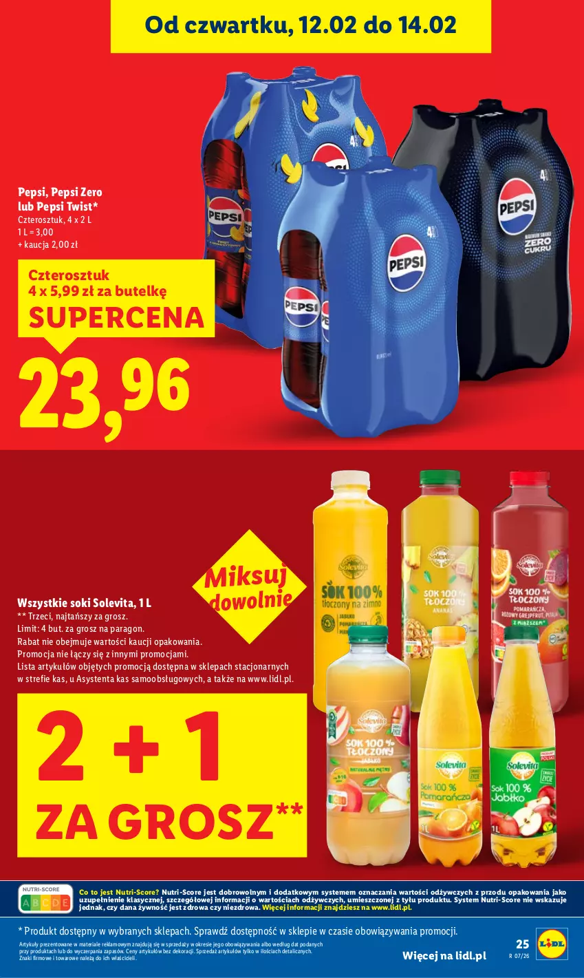 Gazetka promocyjna Lidl - GAZETKA - ważna 12.02 do 14.02.2026 - strona 25 - produkty: Pepsi, Sok