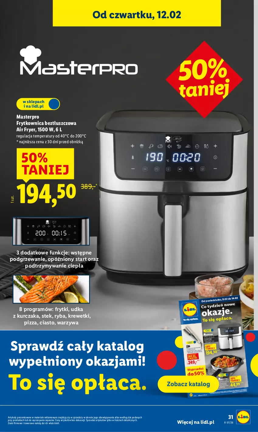 Gazetka promocyjna Lidl - GAZETKA - ważna 12.02 do 14.02.2026 - strona 31 - produkty: Frytki, Gra, Krewetki, Kurczak, Pizza, Ryba, Stek, Warzywa