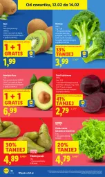 Gazetka promocyjna Lidl - GAZETKA - Gazetka - ważna od 14.02 do 14.02.2026 - strona 34 - produkty: Gra, Kiwi, Sałat, Gruszki, Buraki, Brokuły