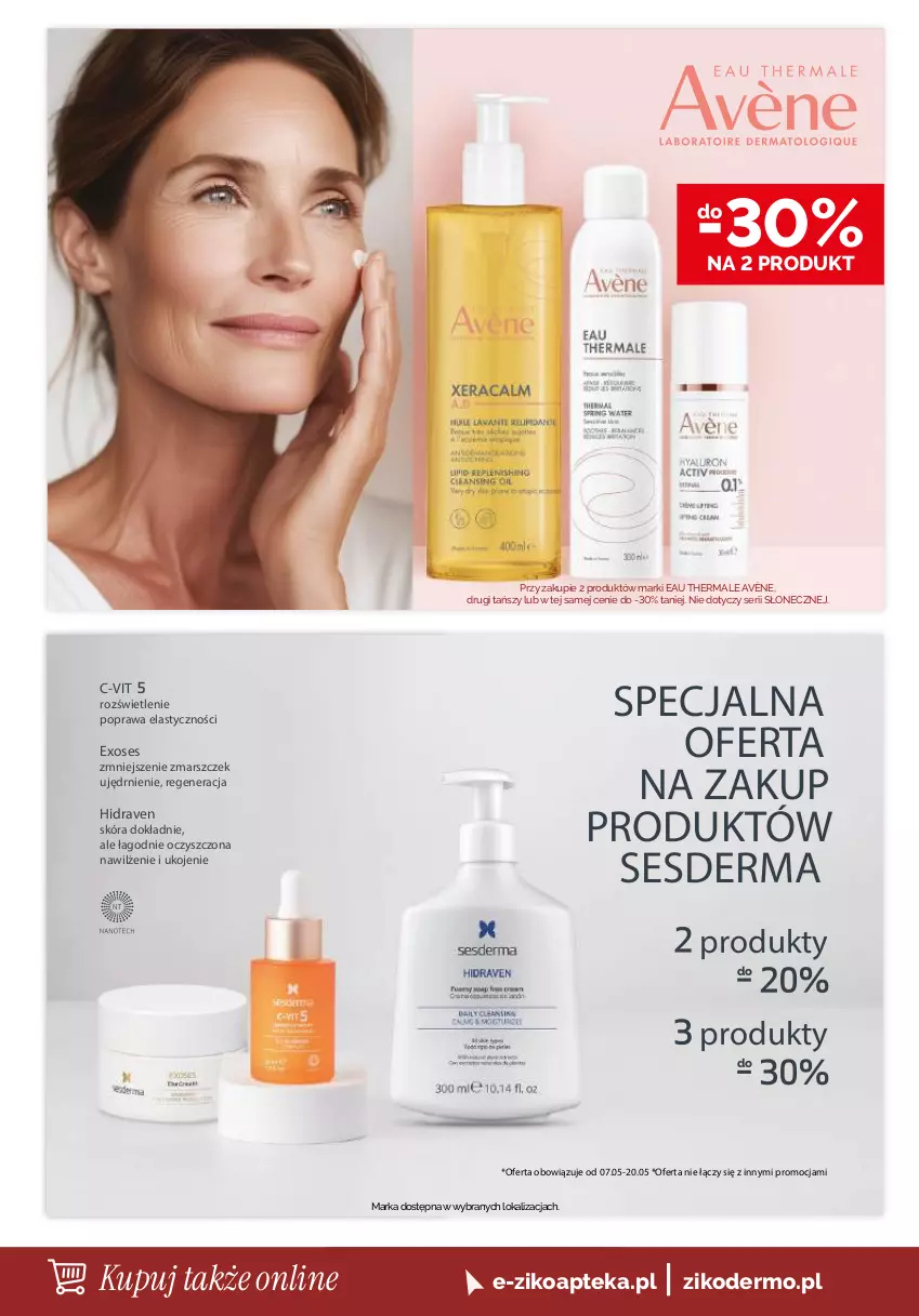 Gazetka promocyjna Ziko - Gazetka Ziko Dermo - ważna 07.05 do 20.05.2026 - strona 14 - produkty: Apteka, Avène, L'Biotica, Mars, Maska, Okap, Ser, Sesderma