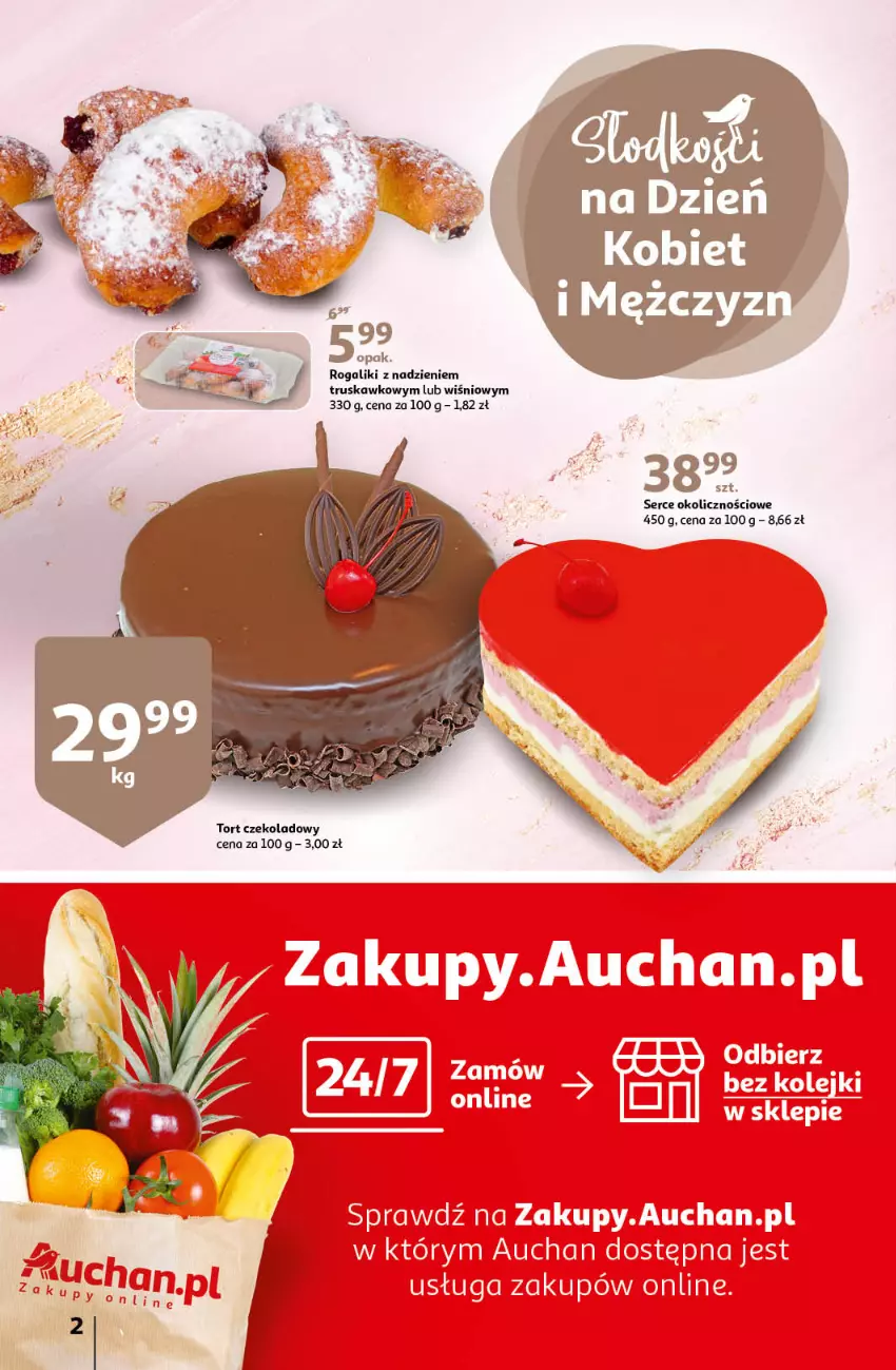 Gazetka promocyjna Auchan - Pięknego Dnia Kobiet Supermarkety - ważna 04.03 do 10.03.2021 - strona 2 - produkty: Rogal, Ser