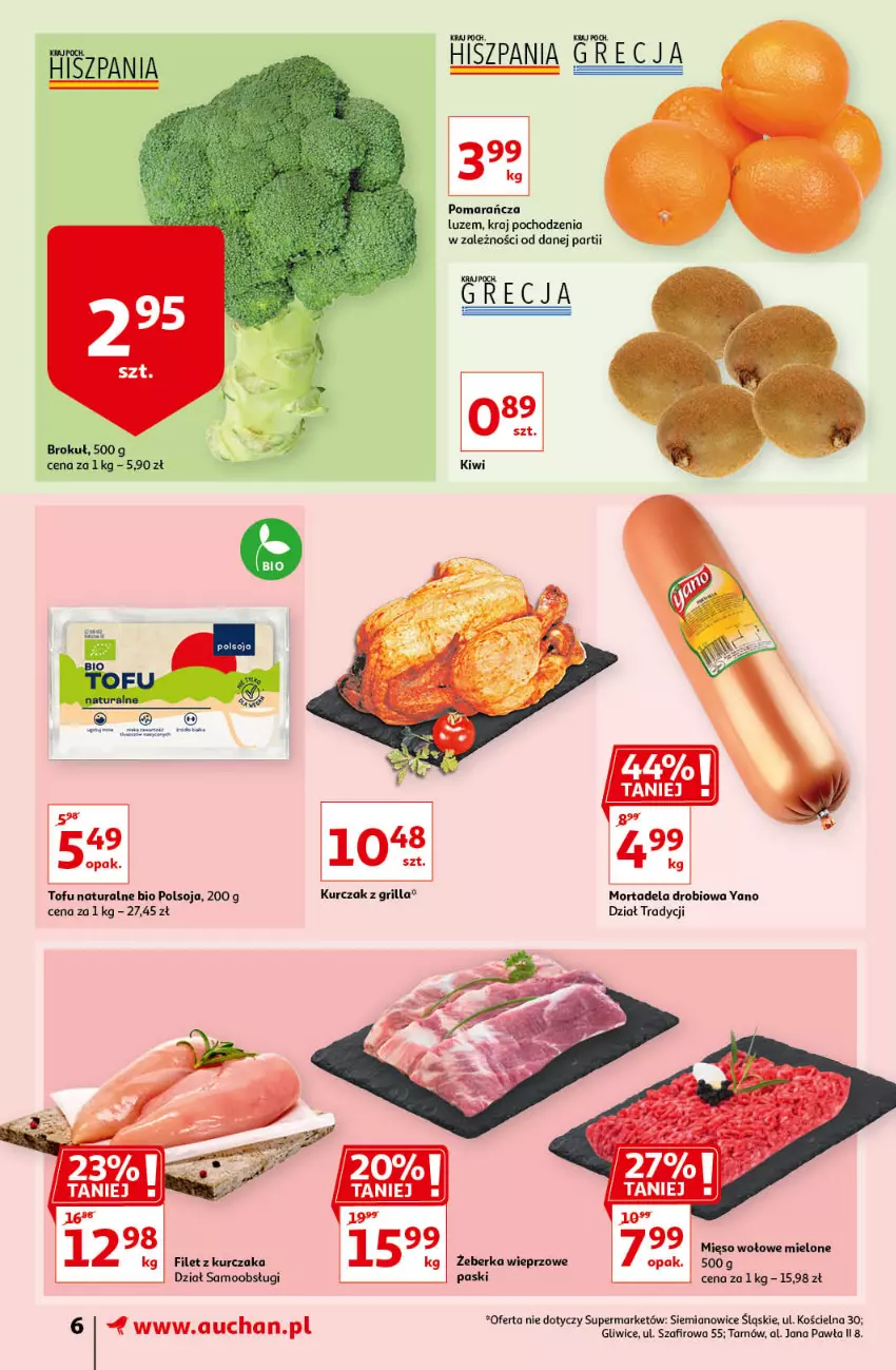 Gazetka promocyjna Auchan - Pięknego Dnia Kobiet Supermarkety - ważna 04.03 do 10.03.2021 - strona 6 - produkty: Grill, Kiwi, Kurczak, Tofu