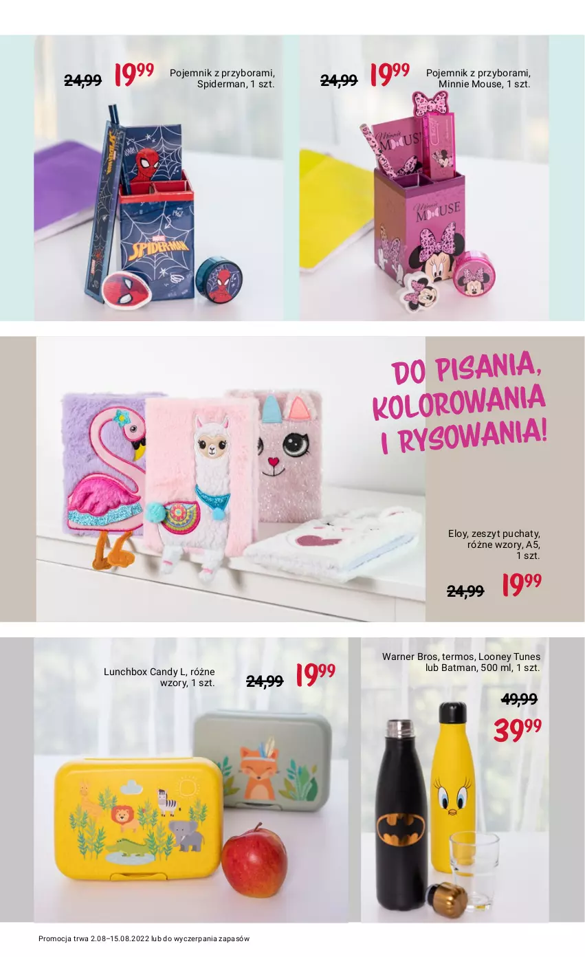 Gazetka promocyjna Rossmann - ważna 02.08 do 15.08.2022 - strona 15 - produkty: Candy, Minnie, Pojemnik, Spiderman, Termos