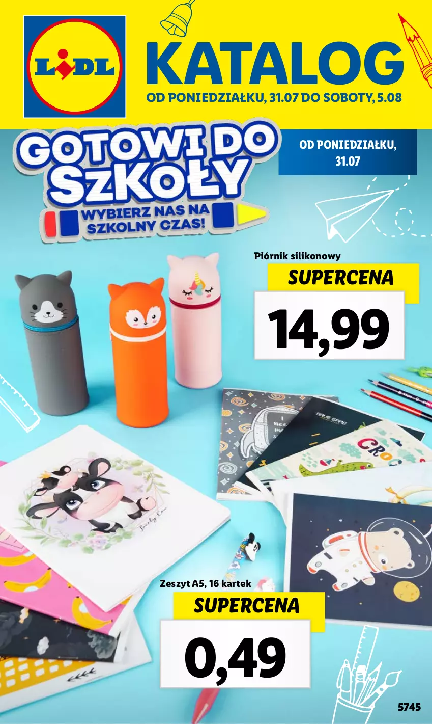 Gazetka promocyjna Lidl - GAZETKA - ważna 31.07 do 05.08.2023 - strona 1 - produkty: Piórnik, Pościel