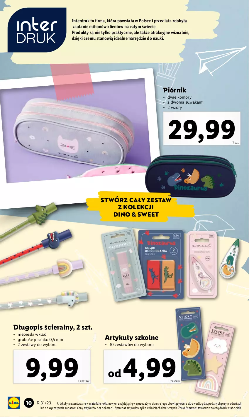 Gazetka promocyjna Lidl - GAZETKA - ważna 31.07 do 05.08.2023 - strona 10 - produkty: Długopis, Fa, Lion, Piórnik