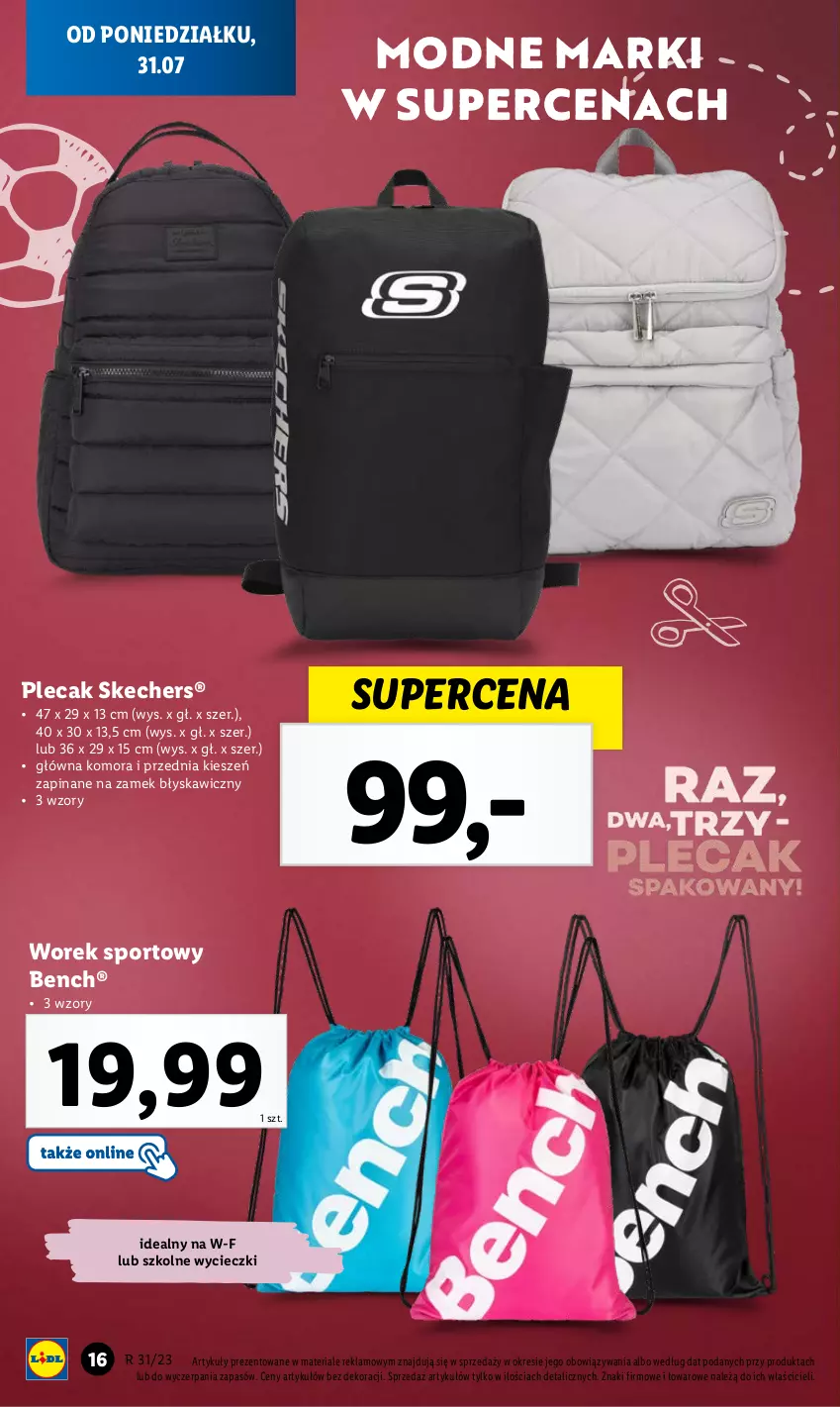 Gazetka promocyjna Lidl - GAZETKA - ważna 31.07 do 05.08.2023 - strona 16 - produkty: Plecak, Por, Sport