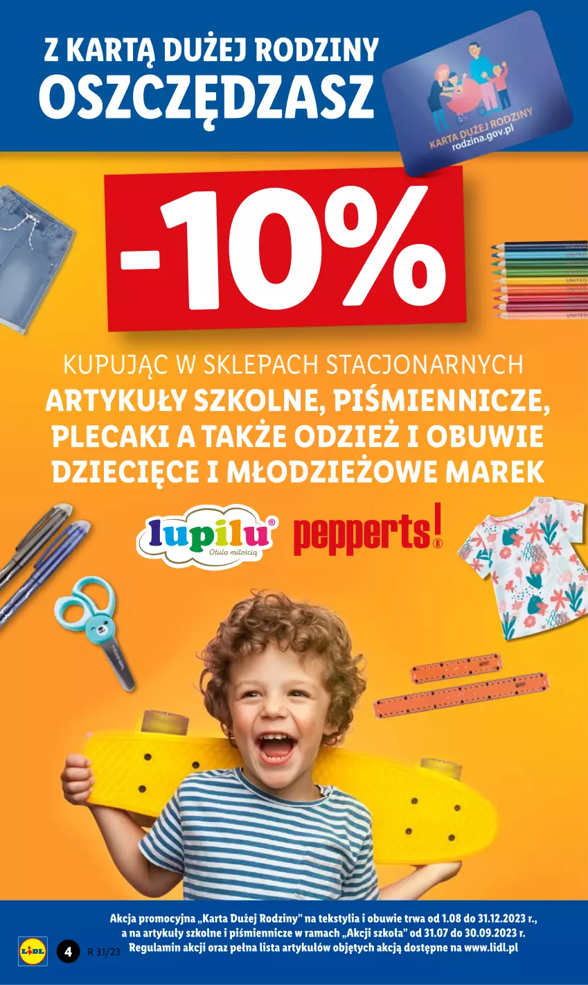 Gazetka promocyjna Lidl - GAZETKA - ważna 31.07 do 05.08.2023 - strona 4 - produkty: Dzieci, Obuwie, Plecak, Rama