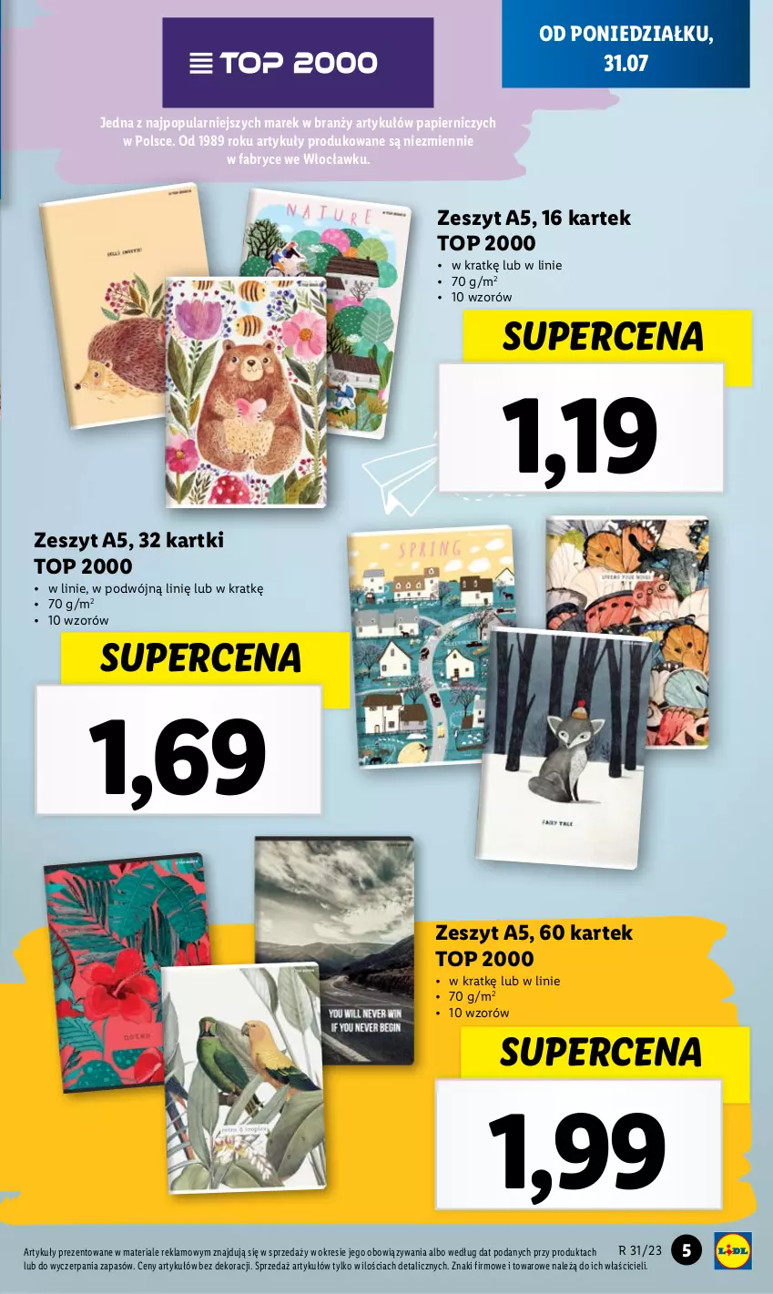 Gazetka promocyjna Lidl - GAZETKA - ważna 31.07 do 05.08.2023 - strona 5 - produkty: Fa, Papier, Top