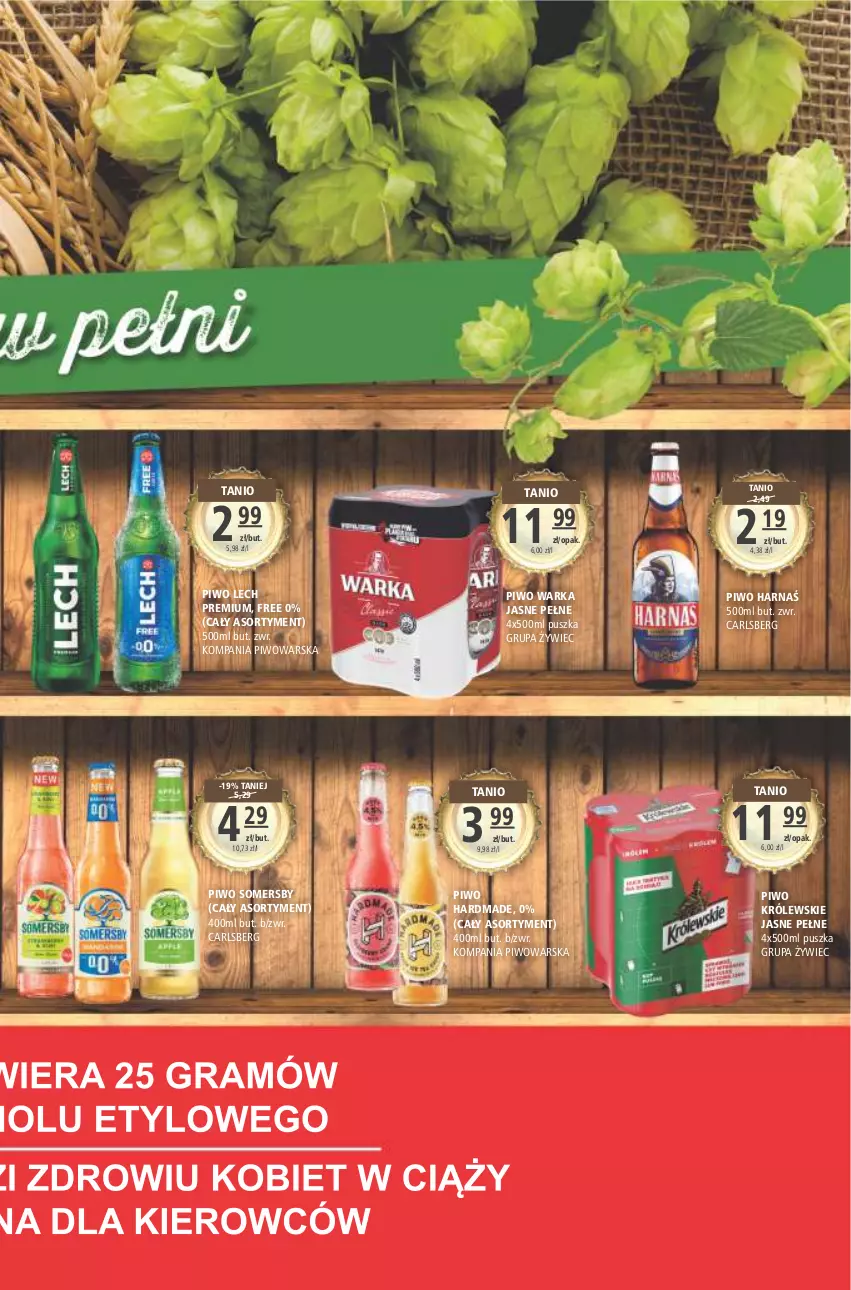 Gazetka promocyjna Arhelan - Gazetka - ważna 12.08 do 21.08.2022 - strona 13 - produkty: Carlsberg, Harnaś, Królewski, Lech Premium, Piwo, Somersby, Warka