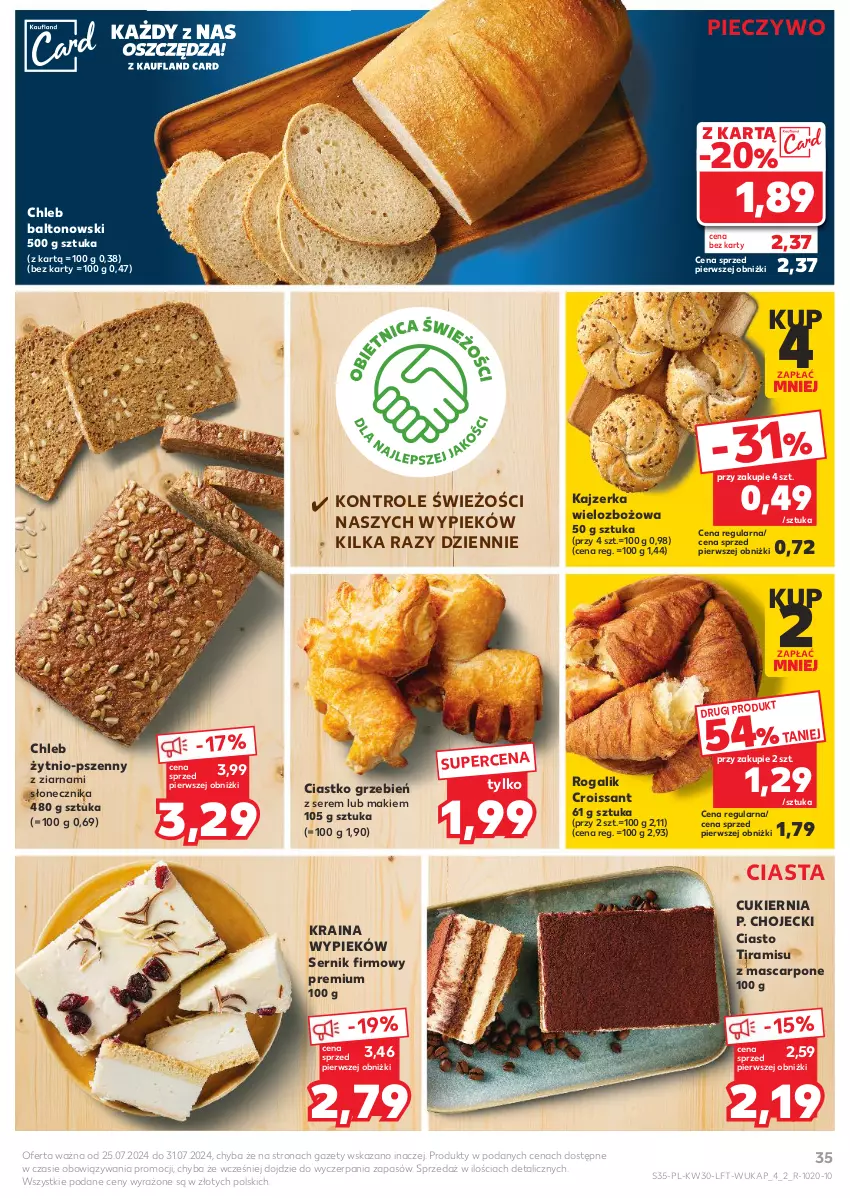 Gazetka promocyjna Kaufland - Gazetka tygodnia - ważna 25.07 do 31.07.2024 - strona 35 - produkty: Chleb, Croissant, Cukier, Kajzerka, Mascarpone, Piec, Pieczywo, Rogal, Ser