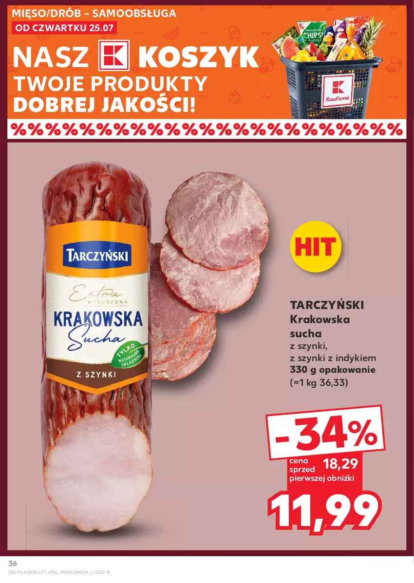 Gazetka promocyjna Kaufland - Gazetka tygodnia - ważna 25.07 do 31.07.2024 - strona 36 - produkty: Drób, Kosz, Mięso, Tarczyński