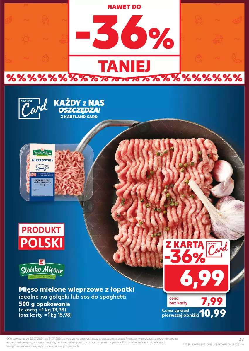 Gazetka promocyjna Kaufland - Gazetka tygodnia - ważna 25.07 do 31.07.2024 - strona 37 - produkty: Mięso, Mięso mielone, Sos, Spaghetti