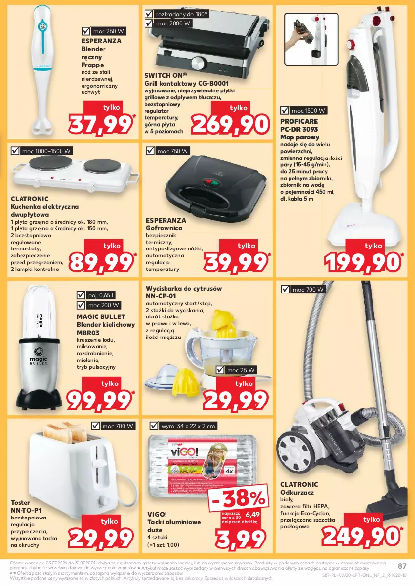 Gazetka promocyjna Kaufland - Gazetka tygodnia - ważna 25.07 do 31.07.2024 - strona 87 - produkty: Blender, Blender ręczny, Gofrownica, Gra, Grill, Grill kontaktowy, Mop, Mop parowy, Odkurzacz, Piec, Płyta, Szczotka, Termos, Top, Toster, Wyciskarka