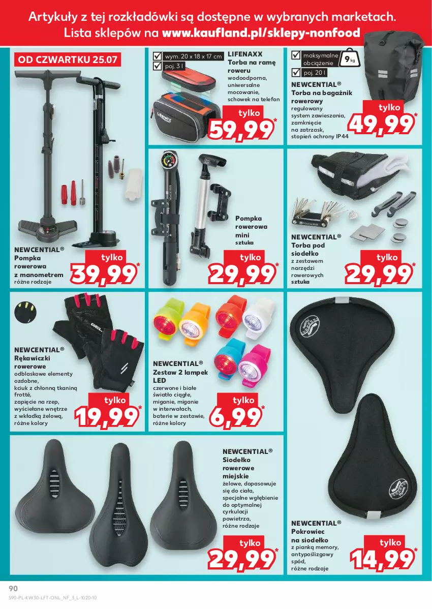 Gazetka promocyjna Kaufland - Gazetka tygodnia - ważna 25.07 do 31.07.2024 - strona 90 - produkty: Pokrowiec, Pompka, Por, Rower, Telefon, Top, Torba