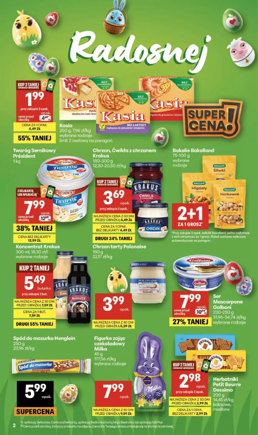 Gazetka promocyjna Delikatesy Centrum - Franczyza DC12 Czwartek - ważna 19.03 do 25.03.2026 - strona 2 - produkty: Bakalland, Chrzan, Dron, Kakao, Kaki, Kasia, Krakus, Migdały, Milka, Rum, Ser, Twaróg