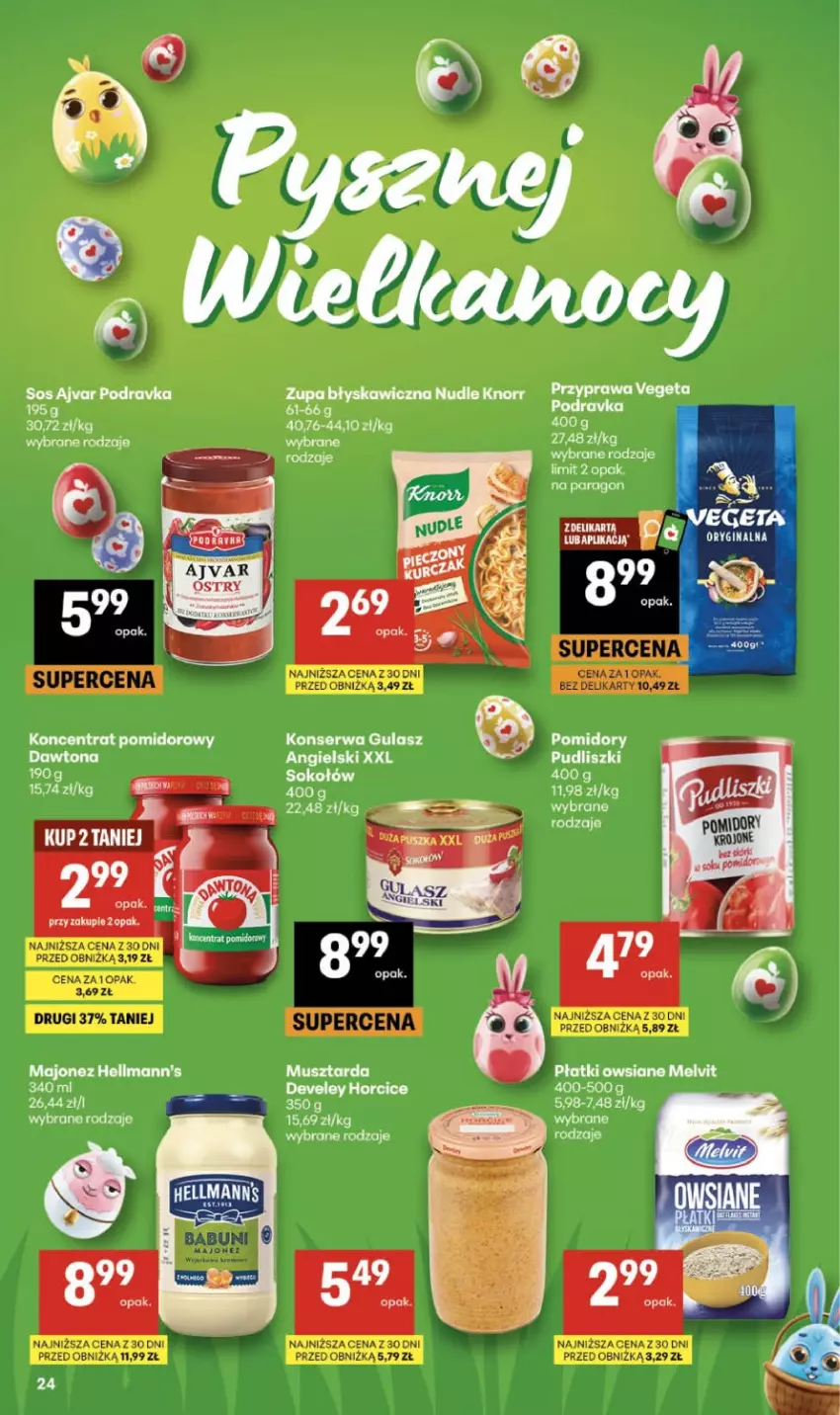 Gazetka promocyjna Delikatesy Centrum - Franczyza DC12 Czwartek - ważna 19.03 do 25.03.2026 - strona 24 - produkty: Dawtona, Knorr, Koncentrat pomidorowy, Majonez, Podravka, Pudliszki, Ser, Sos, Vegeta, Zupa