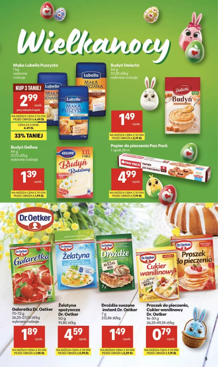 Gazetka promocyjna Delikatesy Centrum - Franczyza DC12 Czwartek - ważna 19.03 do 25.03.2026 - strona 3 - produkty: Cukier, Cukier wanilinowy, Dr. Oetker, Drożdże, Gala, Galaretka, Piec, Proszek do pieczenia