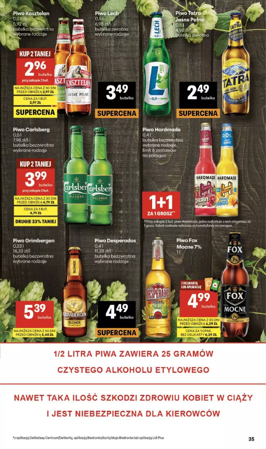 Gazetka promocyjna Delikatesy Centrum - Franczyza DC12 Czwartek - ważna 19.03 do 25.03.2026 - strona 35 - produkty: Desperados, Dron, Fa, Gra, Kasztelan, Piec, Piwa, Piwo, Rum, Tatra
