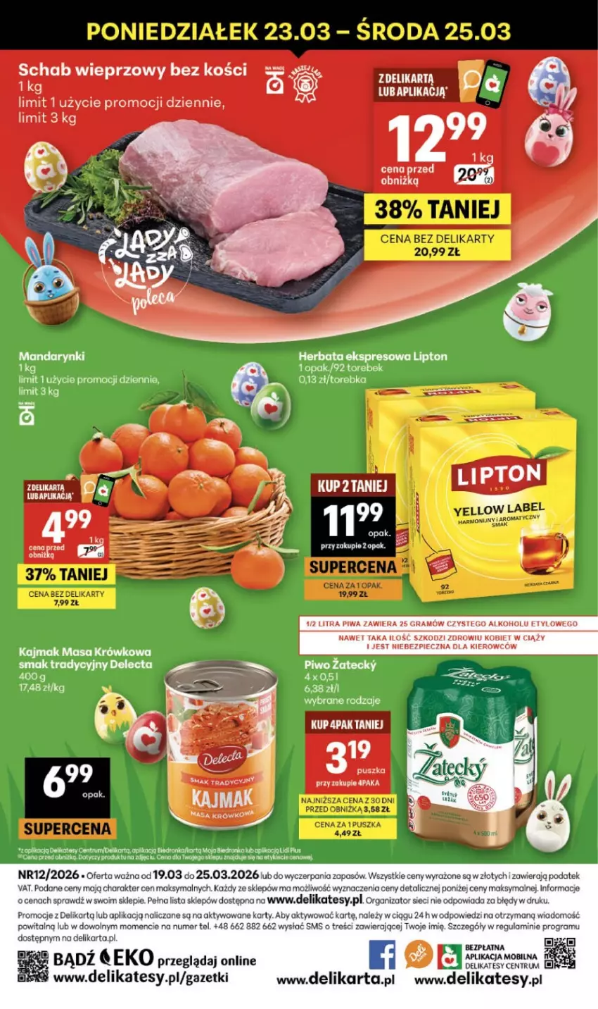 Gazetka promocyjna Delikatesy Centrum - Franczyza DC12 Czwartek - ważna 19.03 do 25.03.2026 - strona 40 - produkty: Delecta, Dron, Fa, Gra, Koc, Mandarynki, Masa krówkowa, Mobil, Piec, Piwa, Piwo, Rum, Schab wieprzowy, Torebka