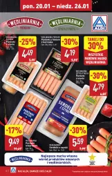 Gazetka promocyjna Aldi - Pełna oferta - Gazetka - ważna od 26.01 do 26.01.2025 - strona 10 - produkty: Kurczak, Ser, Parówki, Parówki z szynki, Serdelki