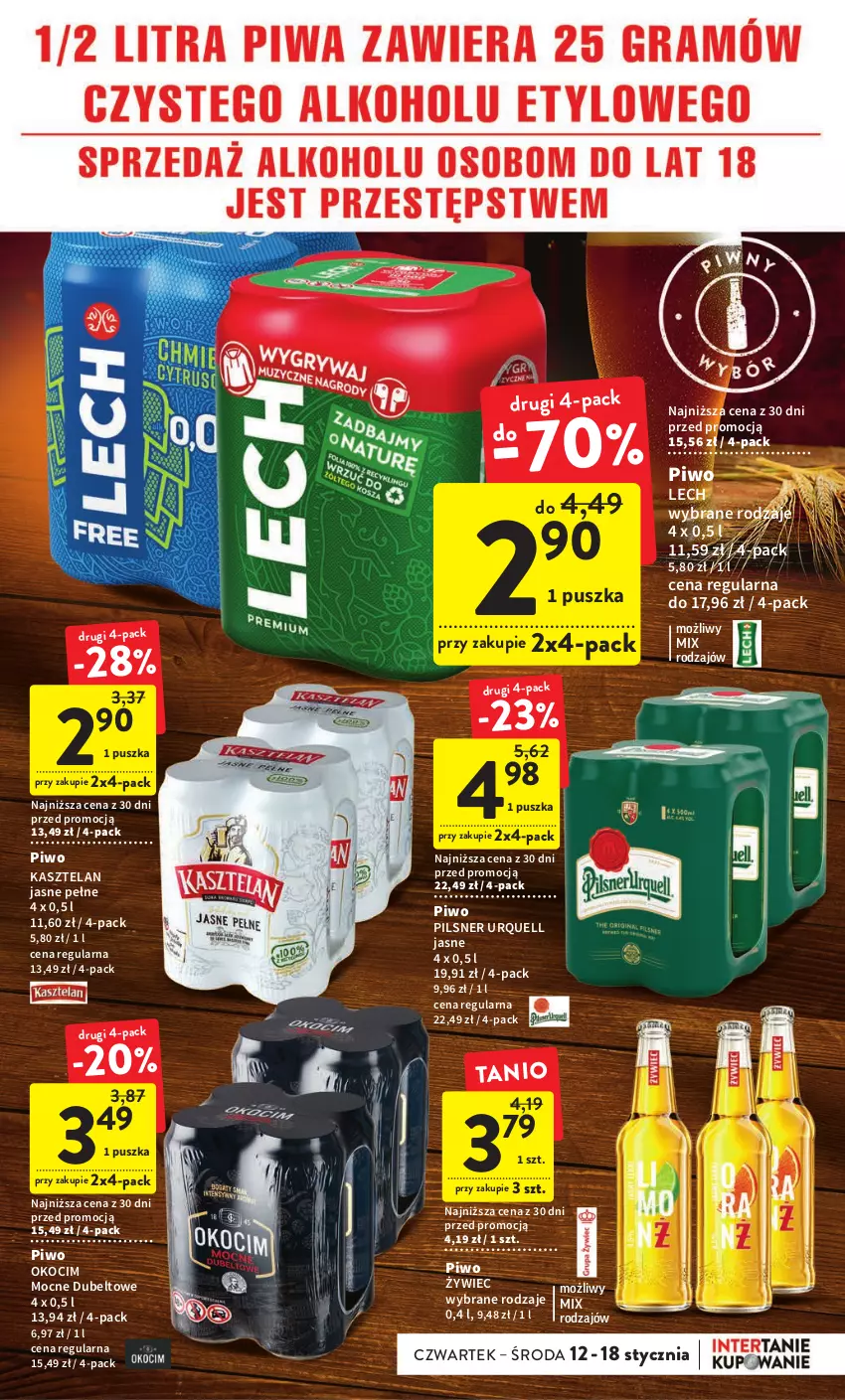 Gazetka promocyjna Intermarche - Gazetka Intermarche - ważna 12.01 do 18.01.2023 - strona 33 - produkty: Kasztelan, Koc, Okocim, Pilsner Urquell, Piwo