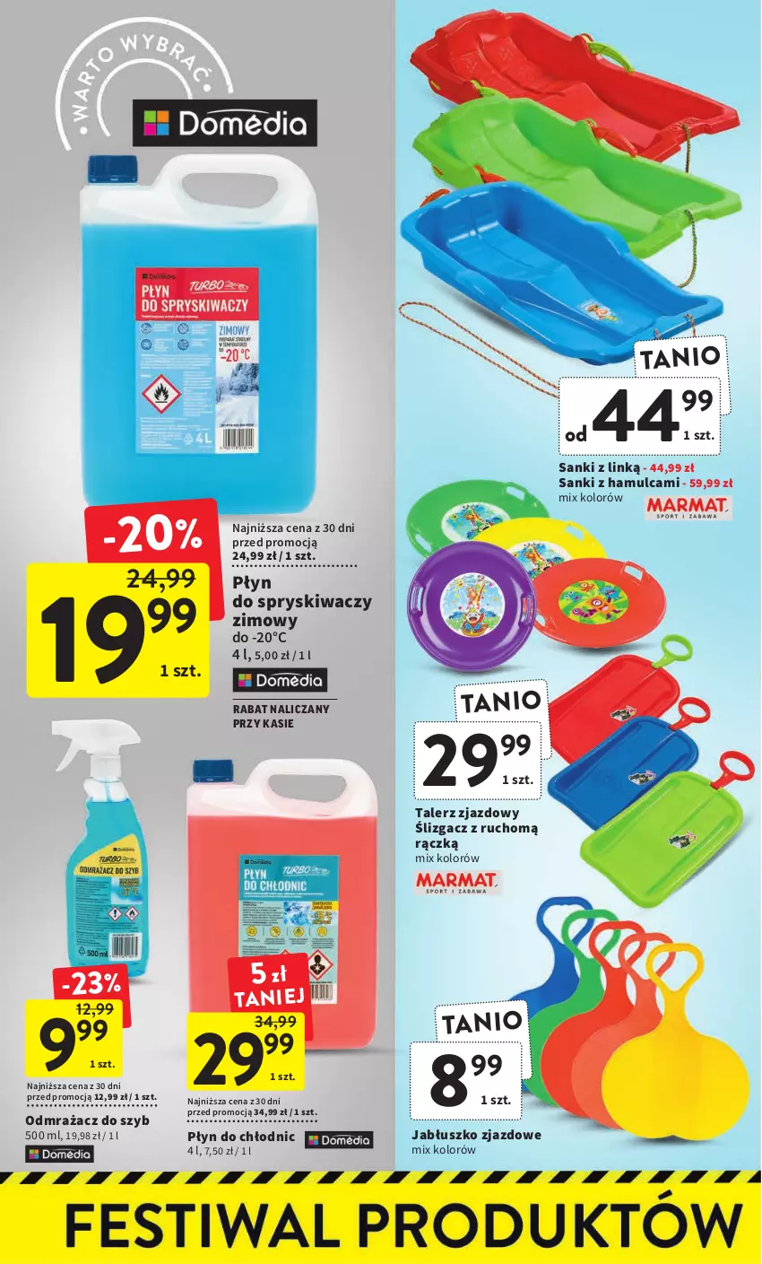 Gazetka promocyjna Intermarche - Gazetka Intermarche - ważna 12.01 do 18.01.2023 - strona 36 - produkty: Odmrażacz do szyb, Płyn do chłodnic, Płyn do spryskiwaczy, Sanki, Talerz