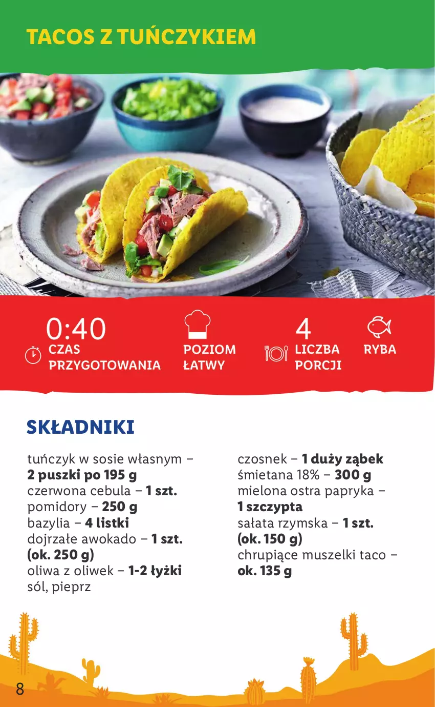 Gazetka promocyjna Lidl - KATALOG MEKSYK - ważna 11.08 do 13.08.2022 - strona 8 - produkty: Bazyl, Bazylia, Cebula, Czosnek, Mus, Oliwa z oliwek, Papryka, Pieprz, Pomidory, Sałat, Sól, Sos, Tuńczyk