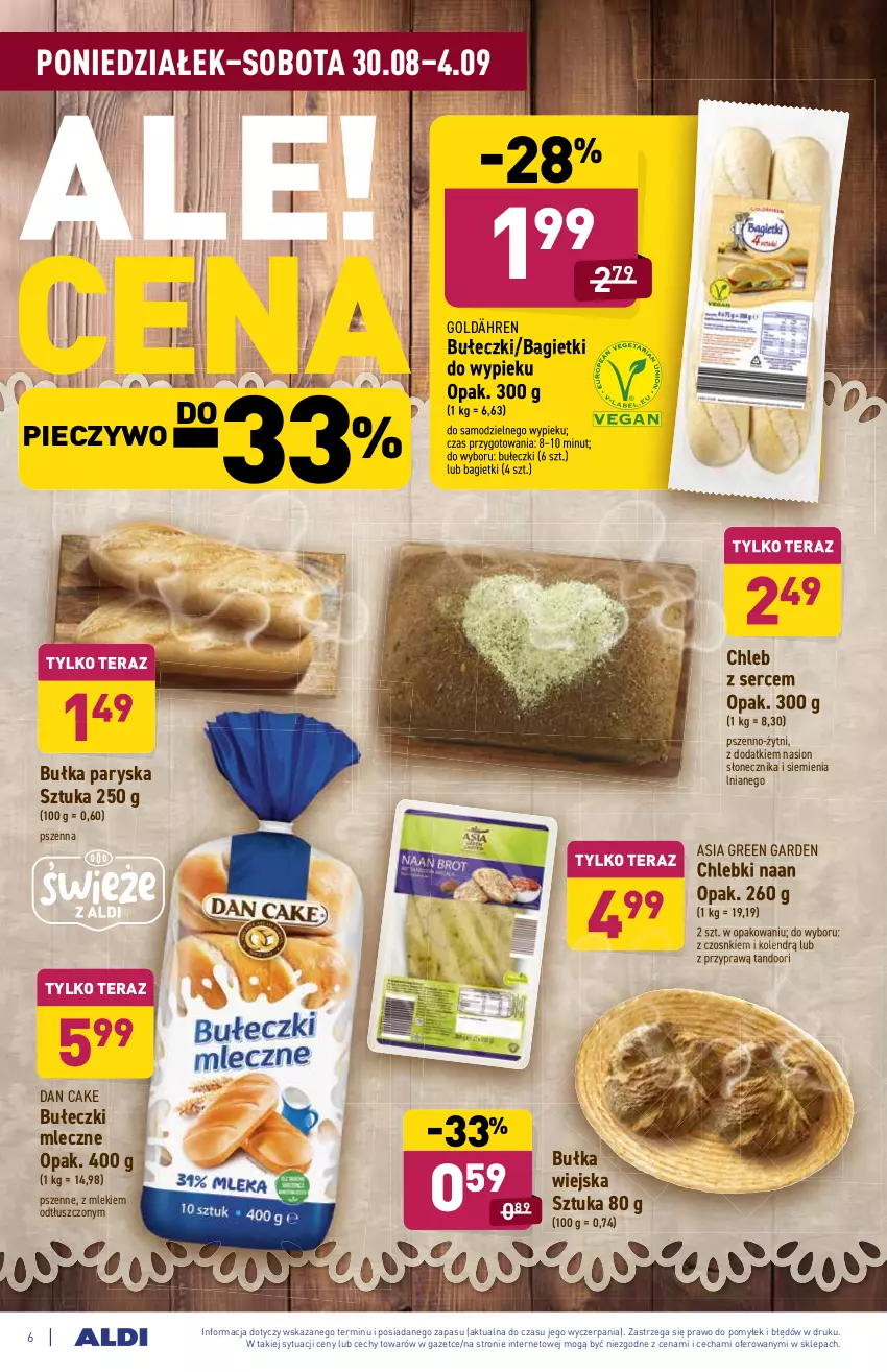 Gazetka promocyjna Aldi - ważna 30.08 do 04.09.2021 - strona 6 - produkty: Bułeczki, Bułeczki mleczne, Bułka, Chleb, Dan Cake, Piec, Pieczywo, Ser, Tera