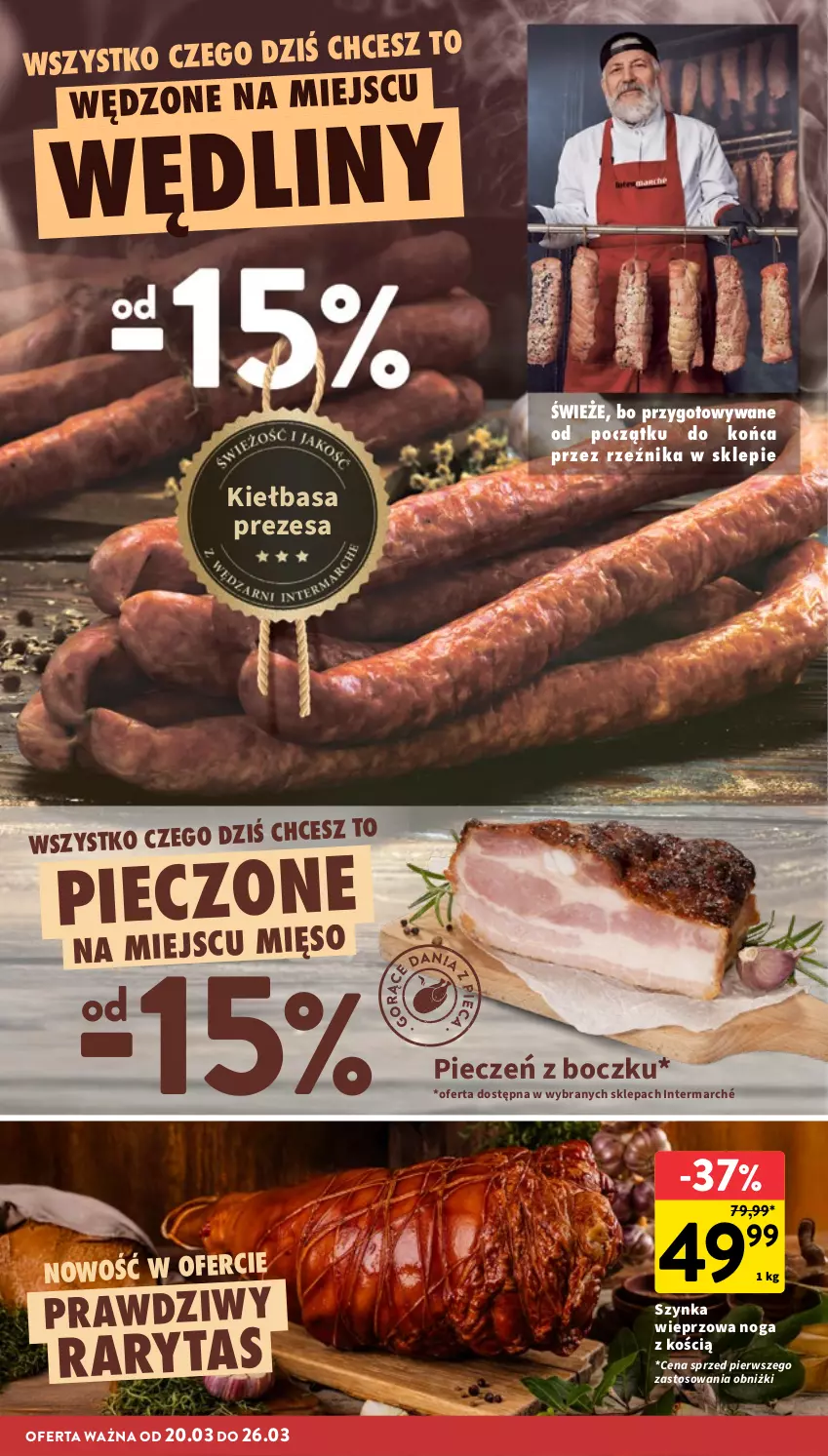 Gazetka promocyjna Intermarche - Gazetka Intermarche - ważna 20.03 do 26.03.2025 - strona 10 - produkty: Kiełbasa, Piec, Szynka, Szynka wieprzowa