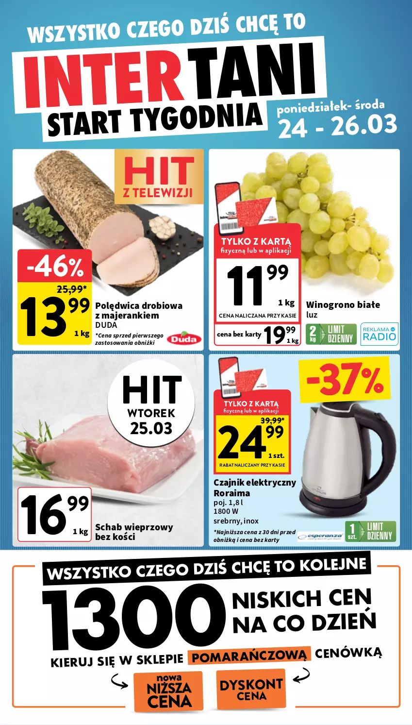 Gazetka promocyjna Intermarche - Gazetka Intermarche - ważna 20.03 do 26.03.2025 - strona 36 - produkty: Czajnik, Czajnik elektryczny, Duda, Olej, Polędwica, Schab wieprzowy, Wino