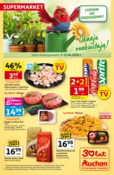 Gazetka promocyjna Auchan - Gazetka 30 Lat Supermarket Auchan - Gazetka - ważna od 15.04 do 15.04.2026 - strona 1 - produkty: Piec, Glazura, Praliny, Lindor, Coca-Cola, Burger, Krewetki, Fanta, Sprite, Lazur, Lindt, Fa