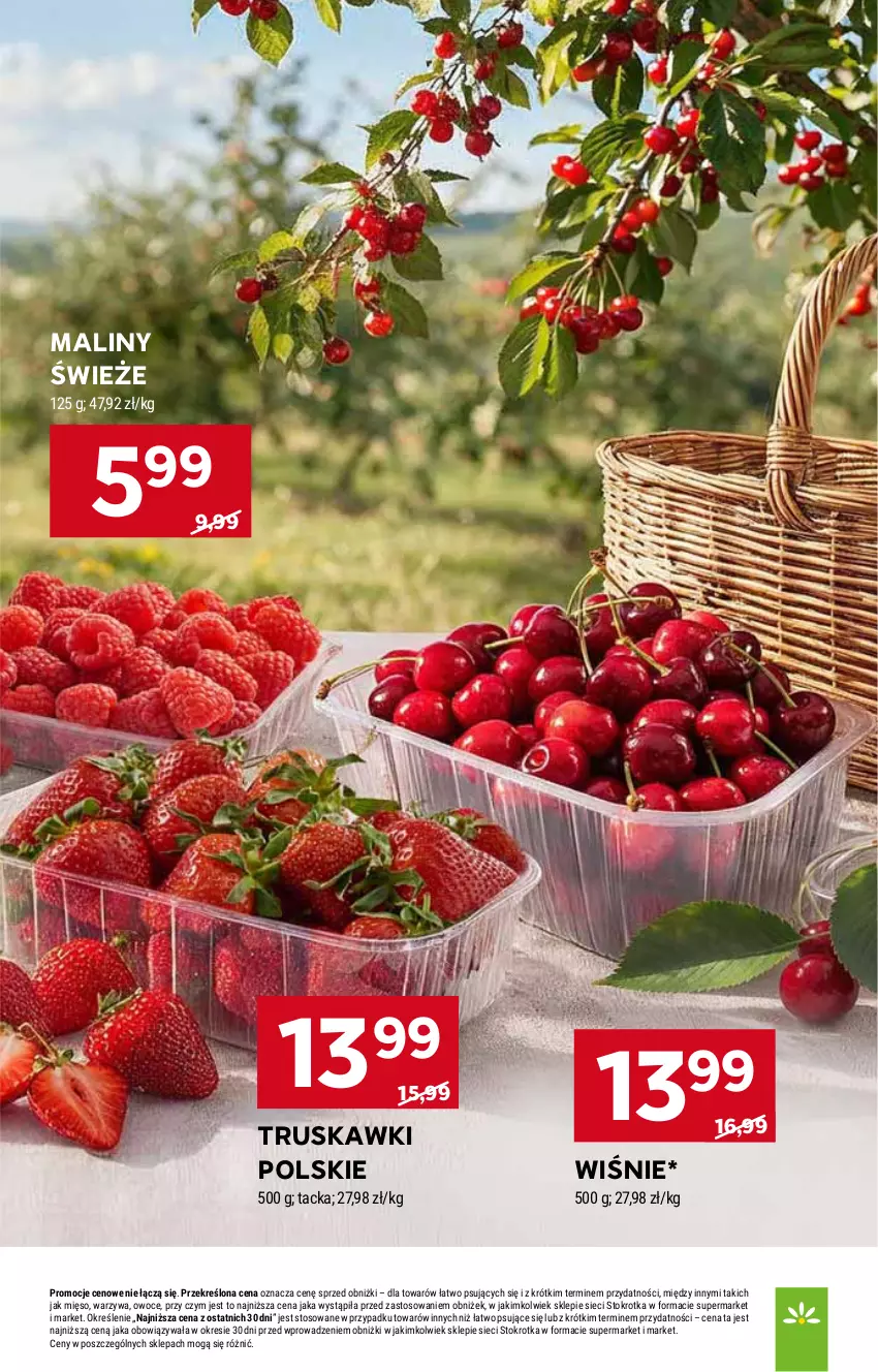 Gazetka promocyjna Stokrotka - Supermarket - ważna 23.07 do 29.07.2026 - strona 17 - produkty: Maliny, Mięso, Owoce, Truskawki, Warzywa