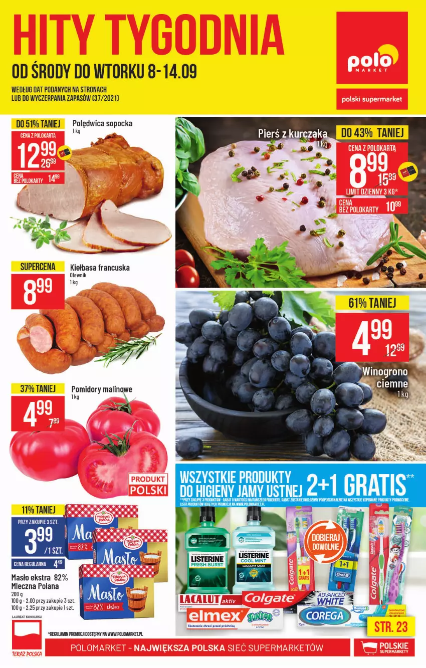 Gazetka promocyjna PoloMarket - Gazetka pomocyjna - ważna 08.09 do 14.09.2021 - strona 1 - produkty: Kiełbasa, LANA, Laur, Masło, Olewnik