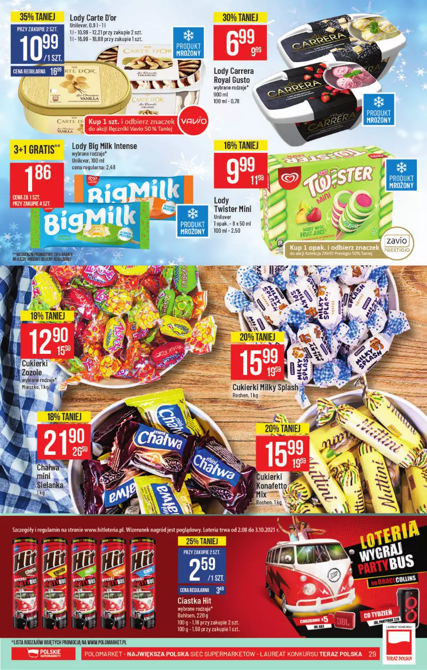 Gazetka promocyjna PoloMarket - Gazetka pomocyjna - ważna 08.09 do 14.09.2021 - strona 29 - produkty: Big Milk, Carrera, Cukier, Cukierki, Dell, Fa, Gra, Lody