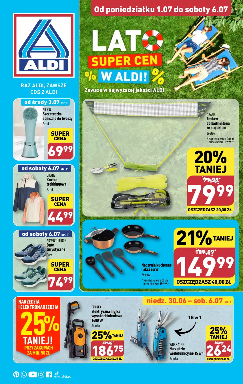 Gazetka promocyjna Aldi - Artykuły przemysłowe i tekstylia - ważna 01.07 do 06.07.2024 - strona 1 - produkty: Buty, Koc, Kurtka, Sok, Stojak, Szczoteczka, Szczoteczka soniczna