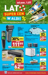 Gazetka promocyjna Aldi - Artykuły przemysłowe i tekstylia - Gazetka - ważna od 06.07 do 06.07.2024 - strona 4 - produkty: Remington, Pojemnik, Toster, Golarka, Warka, Szynka, Mata wodna, Dzieci, Maszynka