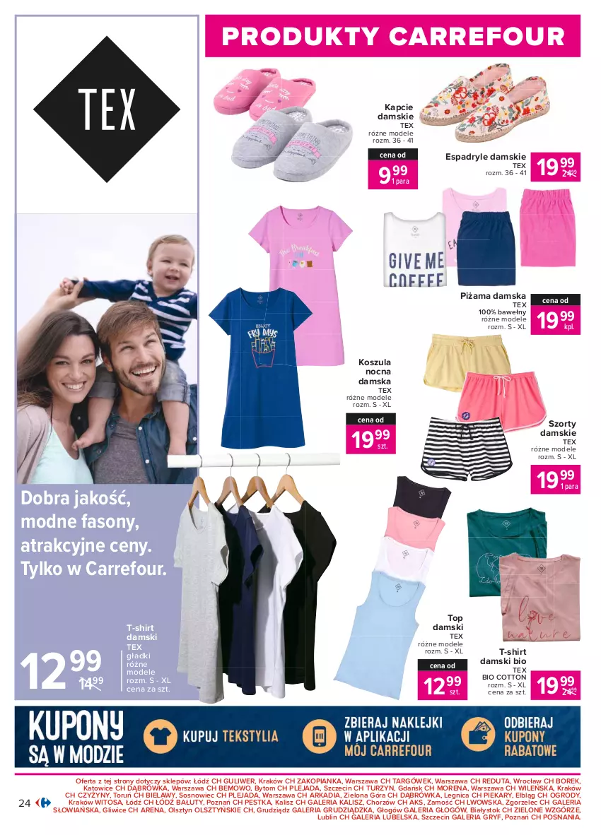 Gazetka promocyjna Carrefour - Gazetka Produkt Carrefour - ważna 05.07 do 17.07.2021 - strona 24 - produkty: Fa, Gry, Kapcie, Kosz, Koszula, Koszula nocna, Piżama, Sony, Sos, Szorty, T-shirt, Top