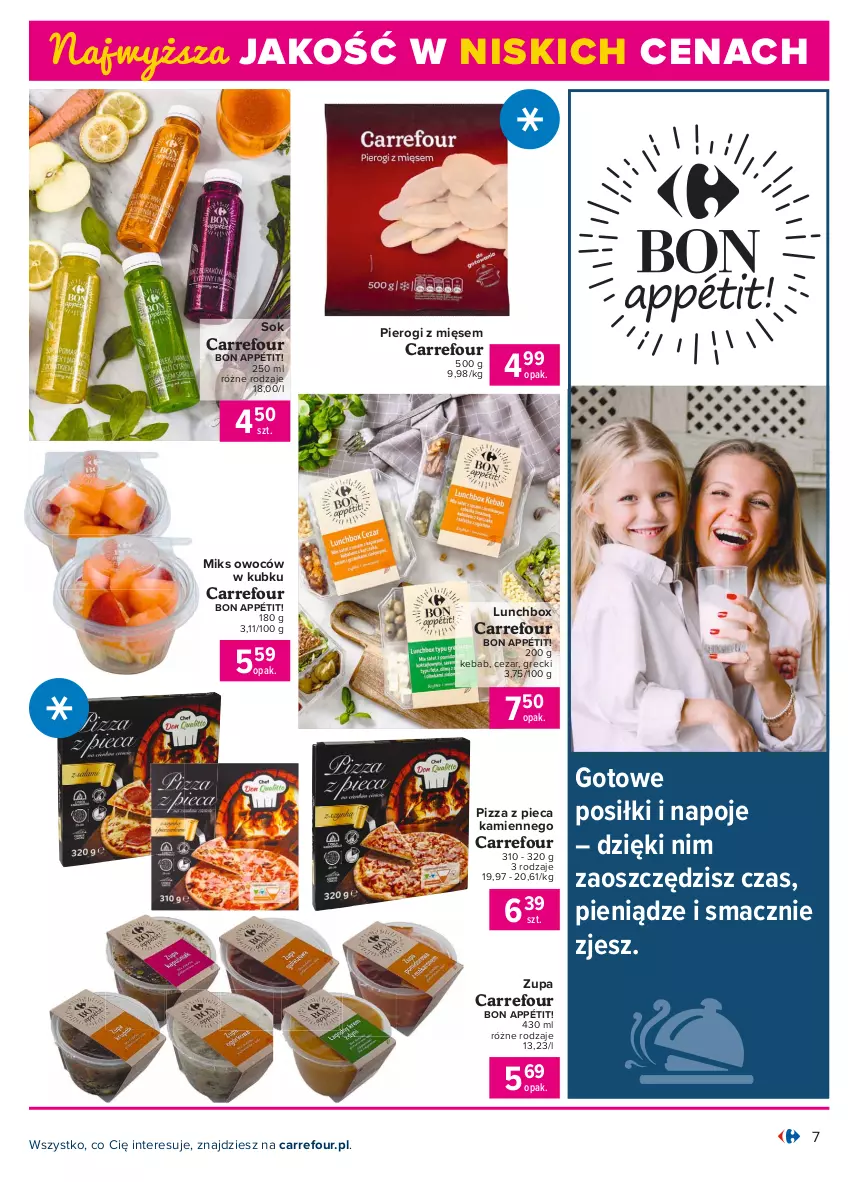 Gazetka promocyjna Carrefour - Gazetka Produkt Carrefour - ważna 05.07 do 17.07.2021 - strona 7 - produkty: Kebab, Napoje, Piec, Pierogi, Pizza, Pizza z pieca kamiennego, Sok, Zupa