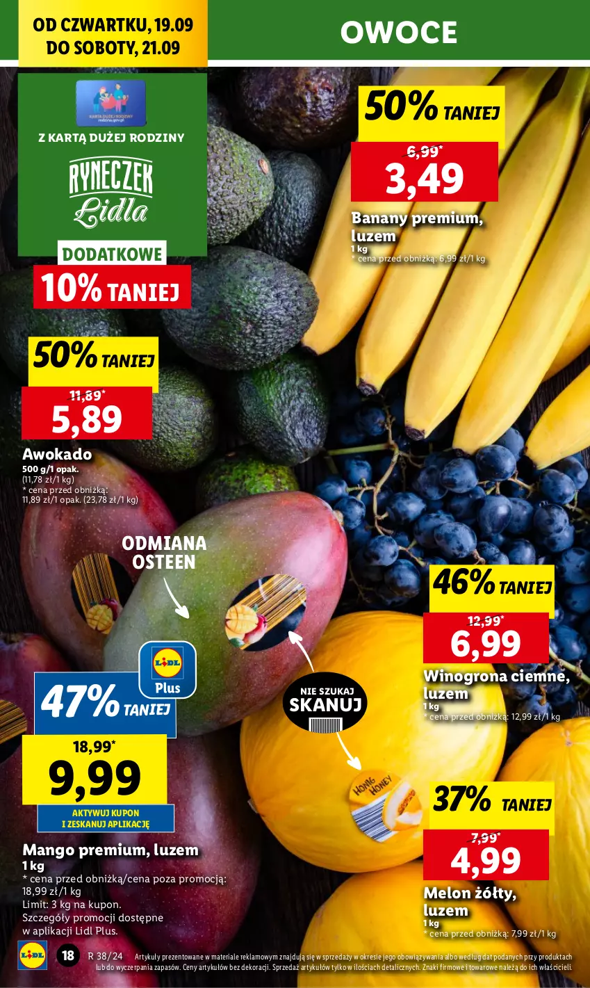 Gazetka promocyjna Lidl - GAZETKA - ważna 19.09 do 21.09.2024 - strona 20 - produkty: Banany, Chleb, Mango, Melon, Owoce, Ser, Wino, Winogrona