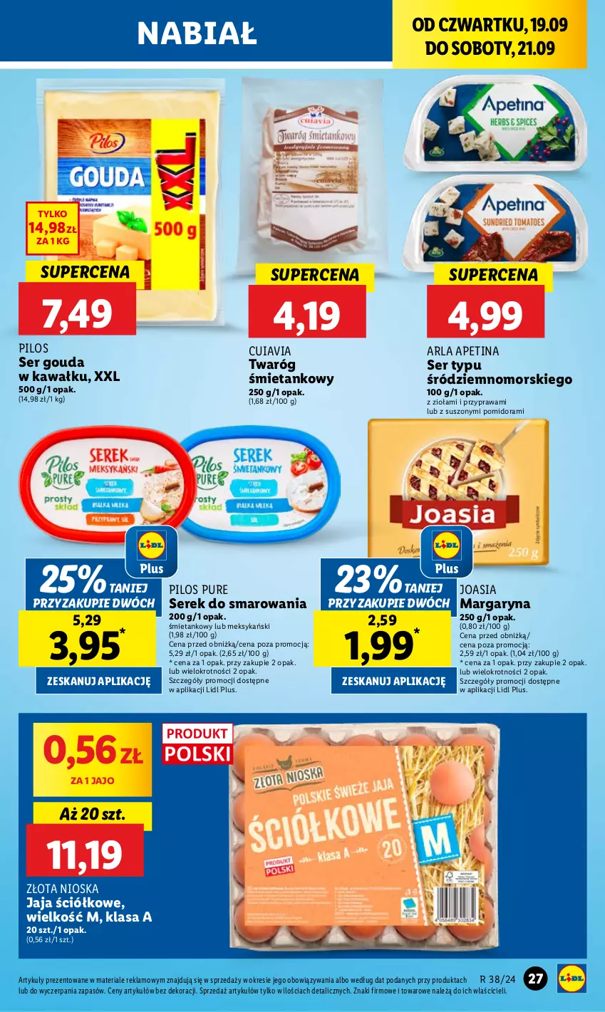 Gazetka promocyjna Lidl - GAZETKA - ważna 19.09 do 21.09.2024 - strona 29 - produkty: Gouda, Jaja, Kawa, Margaryna, Pilos, Pur, Ser, Serek, Twaróg, Twaróg śmietankowy