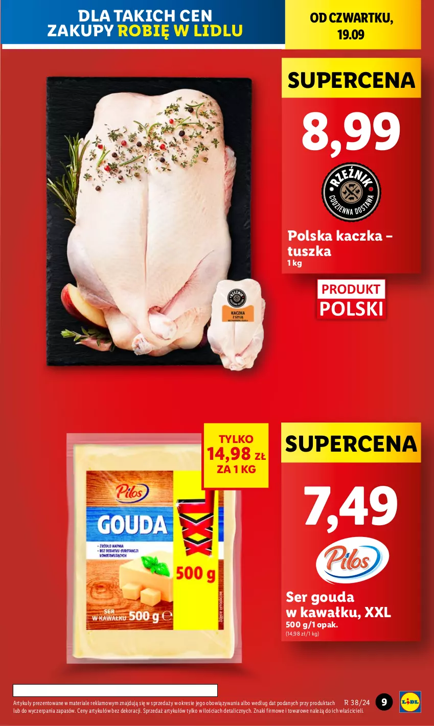 Gazetka promocyjna Lidl - GAZETKA - ważna 19.09 do 21.09.2024 - strona 9 - produkty: Gouda, Kaczka, Kawa, Ser, Tusz