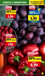 Gazetka promocyjna Lidl - GAZETKA - Gazetka - ważna od 21.09 do 21.09.2024 - strona 19 - produkty: Warzywa, Papryka czerwona, Papryka, Maliny, Owoce, Brokuły