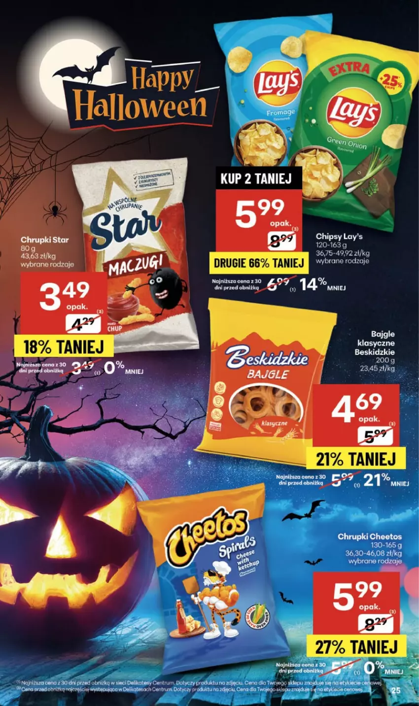 Gazetka promocyjna Delikatesy Centrum - Franczyza DC44 Czwartek - ważna 30.10 do 05.11.2025 - strona 25 - produkty: Bajgle, Beskidzki, Chipsy